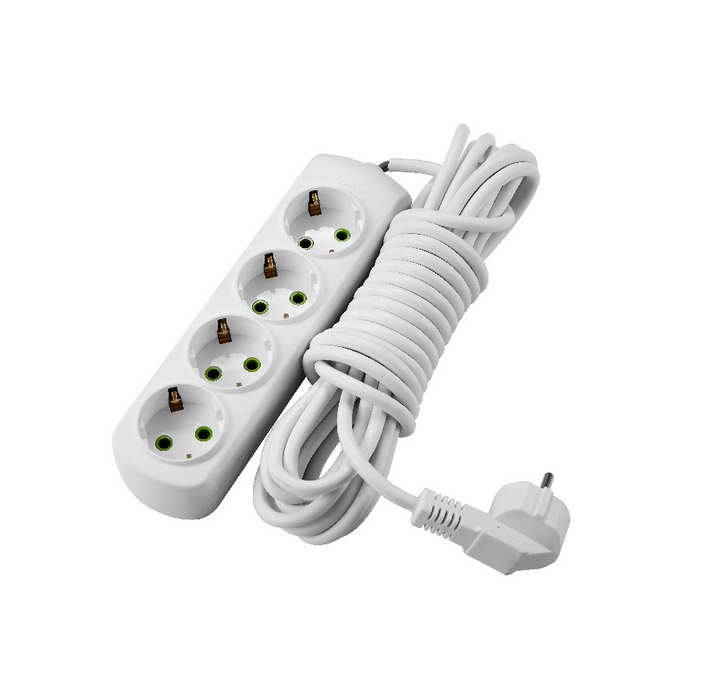 Удлинитель 4 гнезда 5 метра с заземляющими контактам (12шт) Lezard LETITIA 721-0405-401