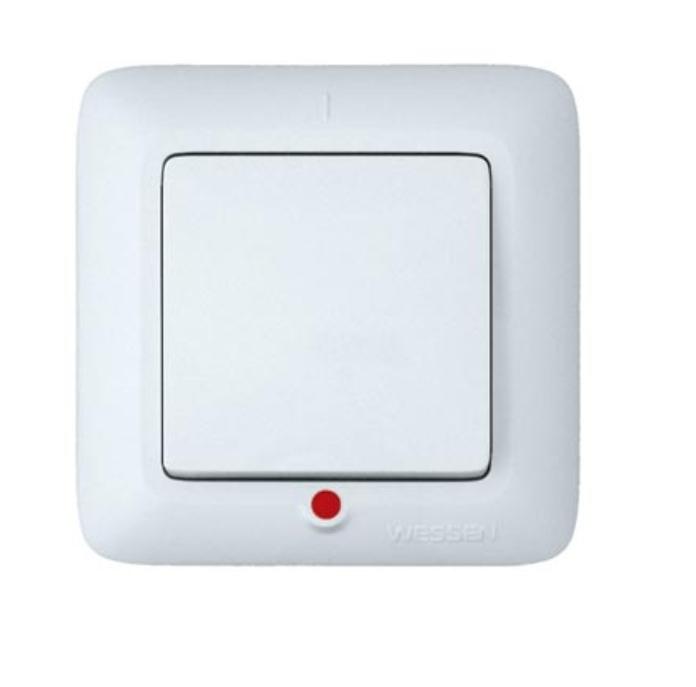 Schneider Electric  Прима  Белый  Выключатель 1-клавишный с индикатором (250В, 6А) IP20 скрытая установка S16-053-B