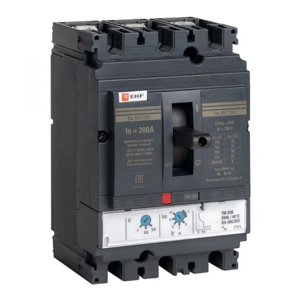 Выключатель Автоматический  3П   250/200А  45кА  ВА-99C (Compact NS) EKF mccb99C-250-200
